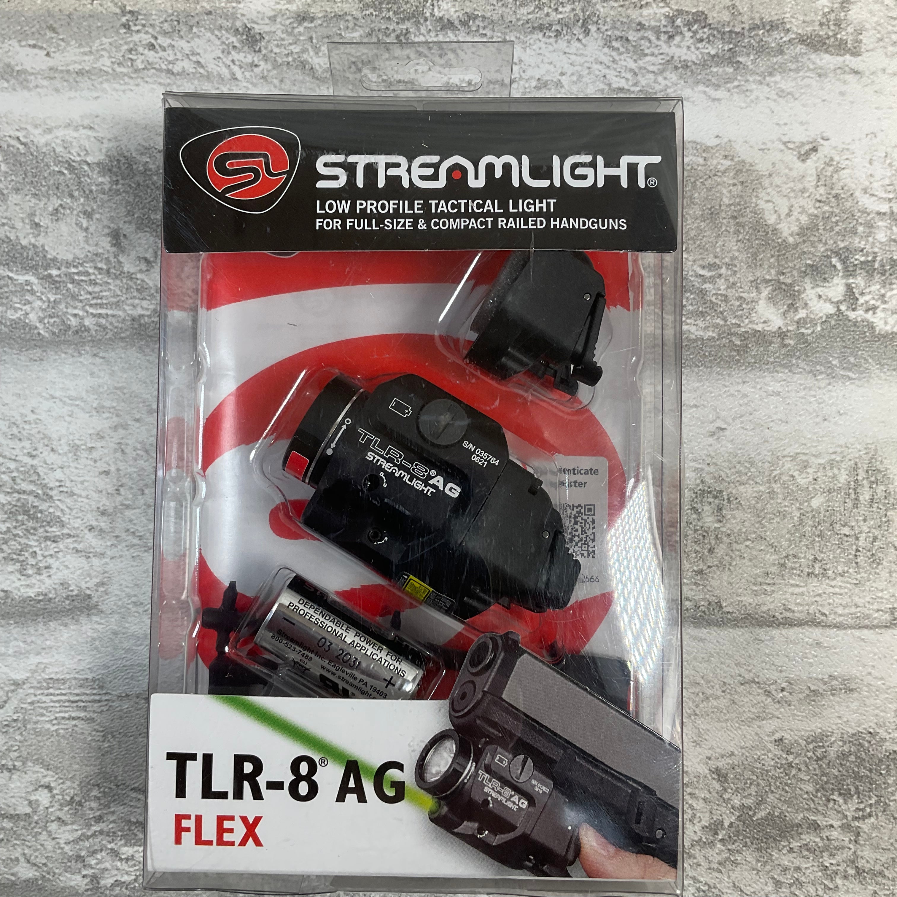 Streamlight 69434 TLR-8A G Flex Rail-Mounted Tactical Light, Black/Green Laser (7530636640494)